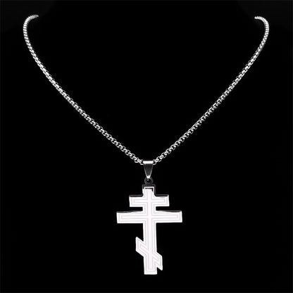 Russian Dongzheng Cross Necklace Ordinary Irregular