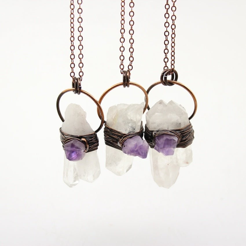 Rough Winding Cross Chain Necklace Pendant