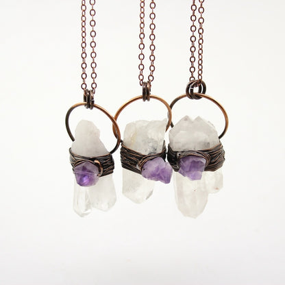 Rough Winding Cross Chain Necklace Pendant