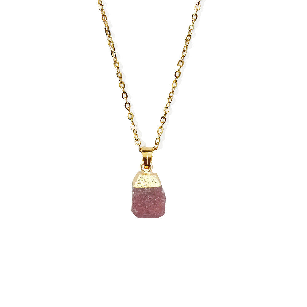 Cut Natural Necklace With Original Stone Pendant