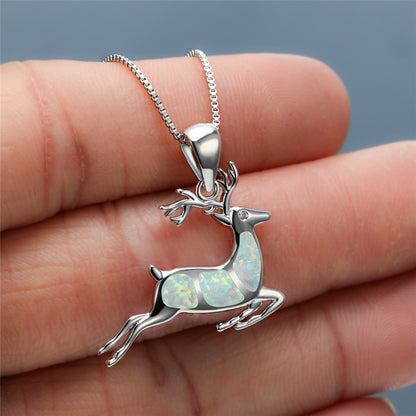 Elk Pendant Necklace Female Cartoon Animal Clavicle Chain