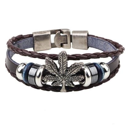 Leather braided bracelet