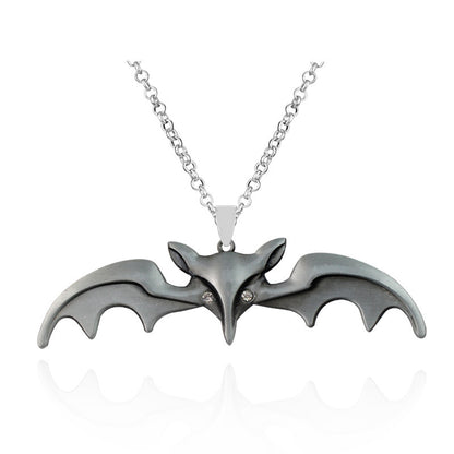 Halloween Animal Bat Wing Diamond Necklace