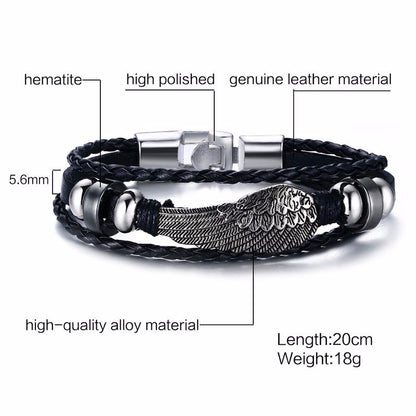Alloy lucky figure 8 leather bracelet