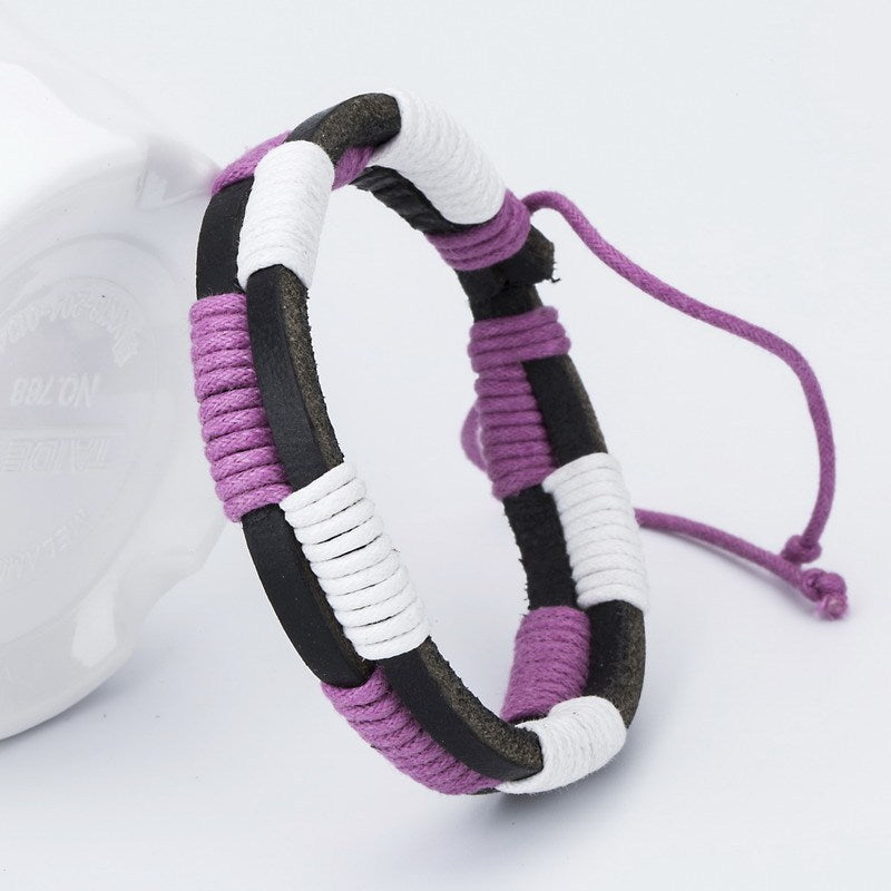 Leather braided bracelet