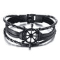 Alloy lucky figure 8 leather bracelet