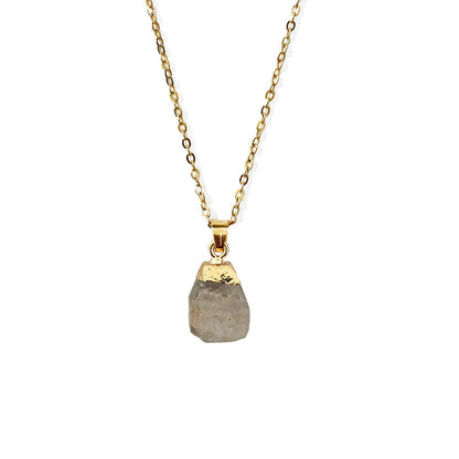 Cut Natural Necklace With Original Stone Pendant