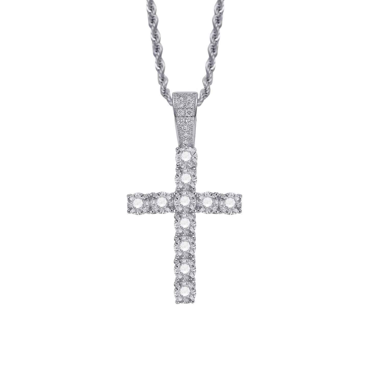 Boutique cross pendant Zircon 4mm Necklace