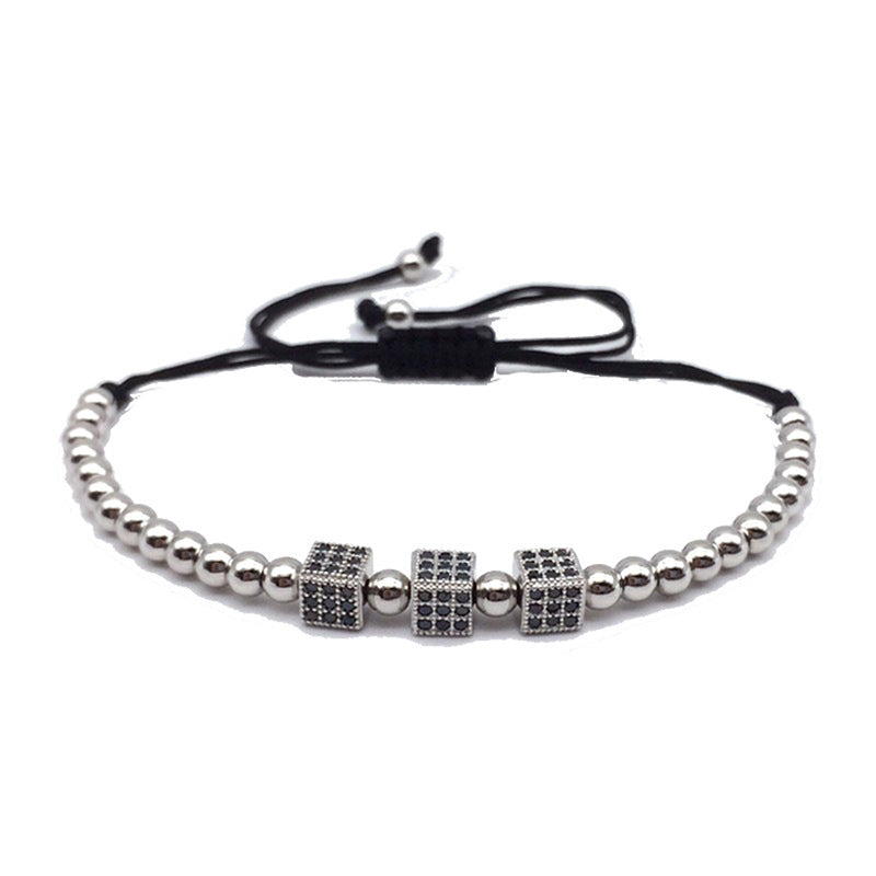 4mm copper bead adjustable braided bracelet