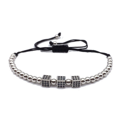 4mm copper bead adjustable braided bracelet