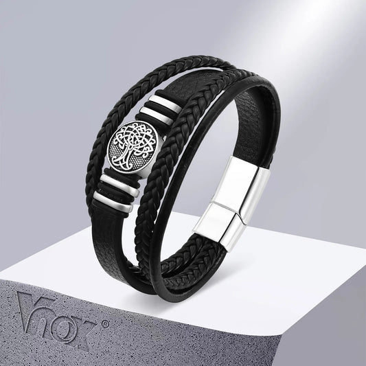 Men's Multi-layer Braided Leather Bracelet