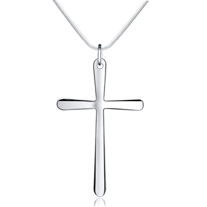 Women's Platinum Cross Alloy Necklace