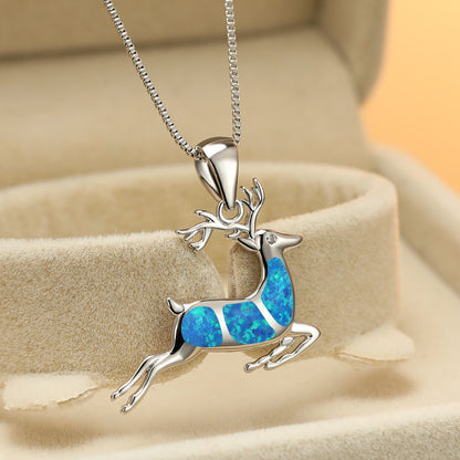 Elk Pendant Necklace Female Cartoon Animal Clavicle Chain