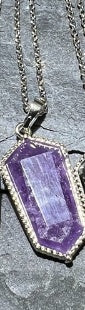 Natural Amethyst Crystal Agate Pendant Rough Stone Gemstone Necklace