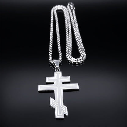Russian Dongzheng Cross Necklace Ordinary Irregular