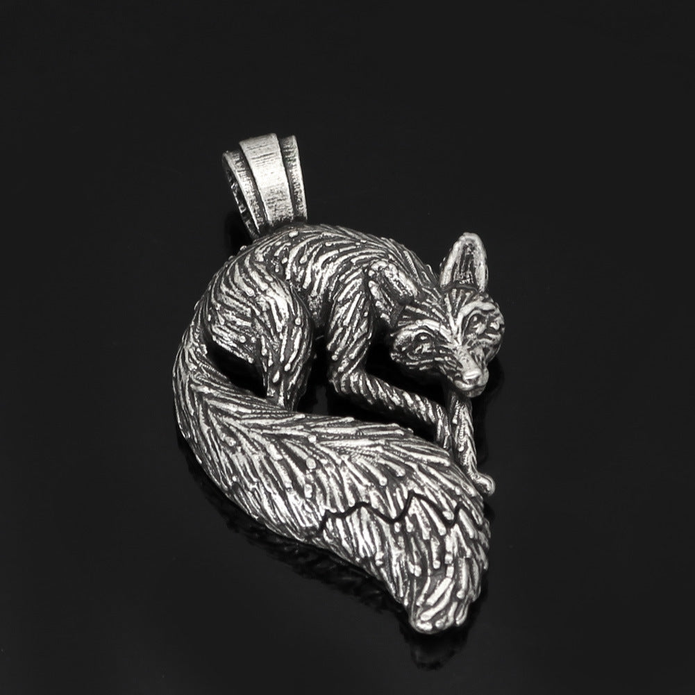 Personalized Animal Men's Fox Pendant Necklace