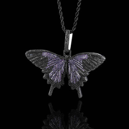 Hip Hop Large Butterfly Pendant Real Gold Electroplating Trendy Necklace