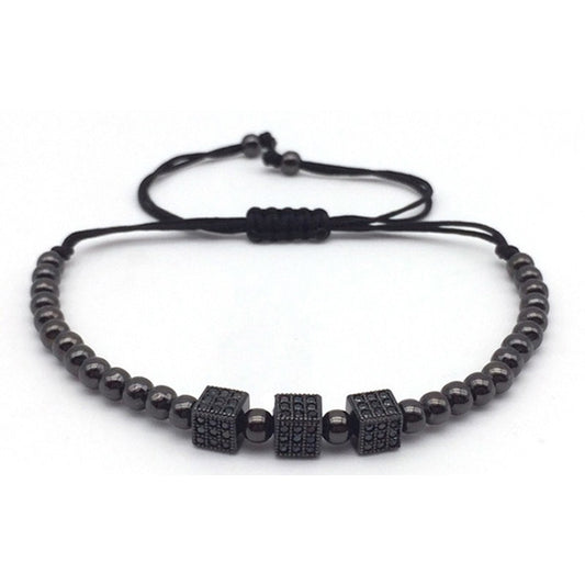 4mm copper bead adjustable braided bracelet