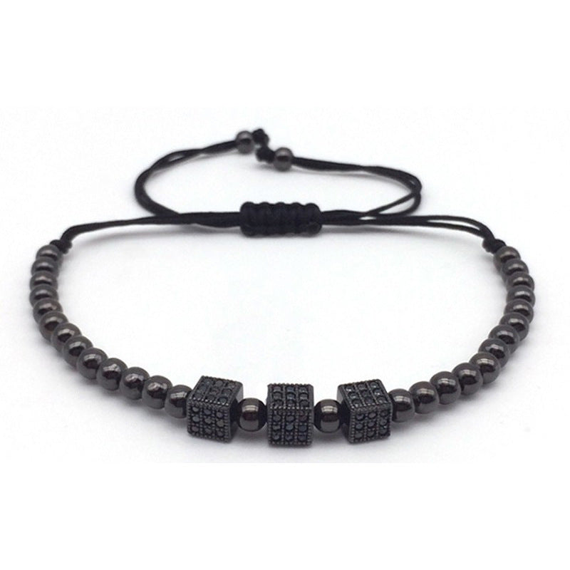 4mm copper bead adjustable braided bracelet