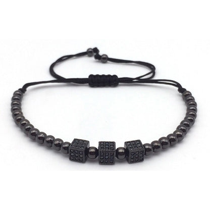 4mm copper bead adjustable braided bracelet