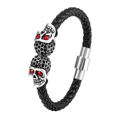Punk Rock Braided Leather Cord Bracelet