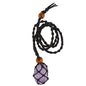 Labradorite Natural Stone Pendant Wrap Braid Necklace Macrame