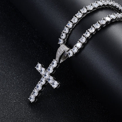 Boutique cross pendant Zircon 4mm Necklace
