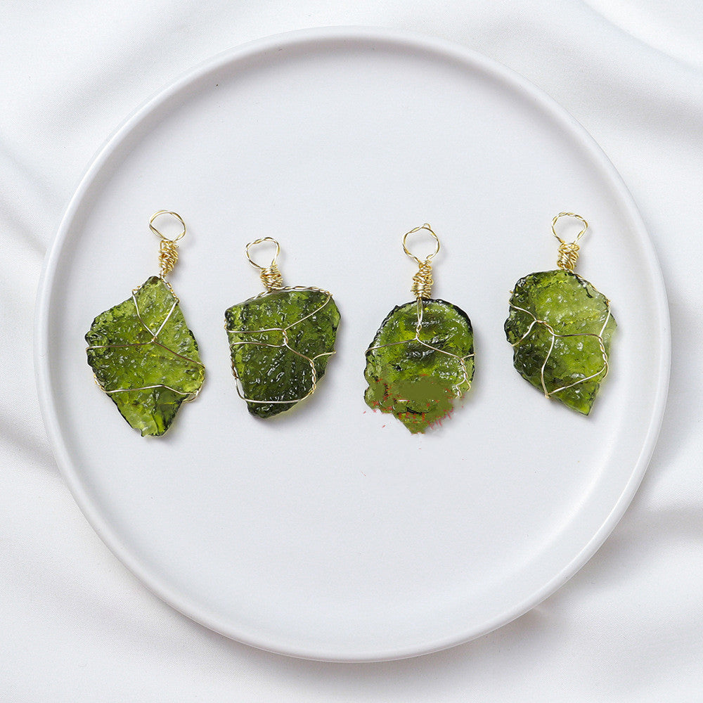 Meteorite Pendant Rough Stone Jewelry Necklace