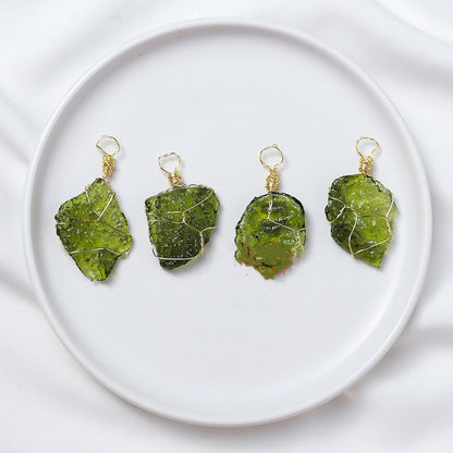 Meteorite Pendant Rough Stone Jewelry Necklace