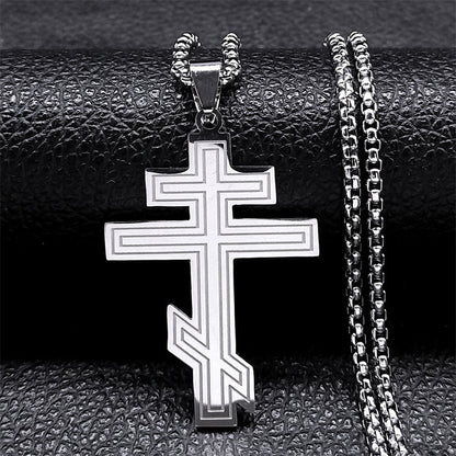 Russian Dongzheng Cross Necklace Ordinary Irregular