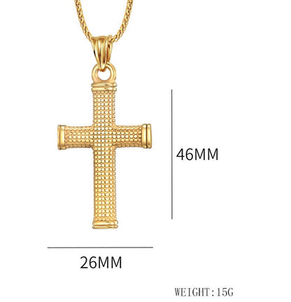 Stainless Steel Cast Religious Cross Necklace