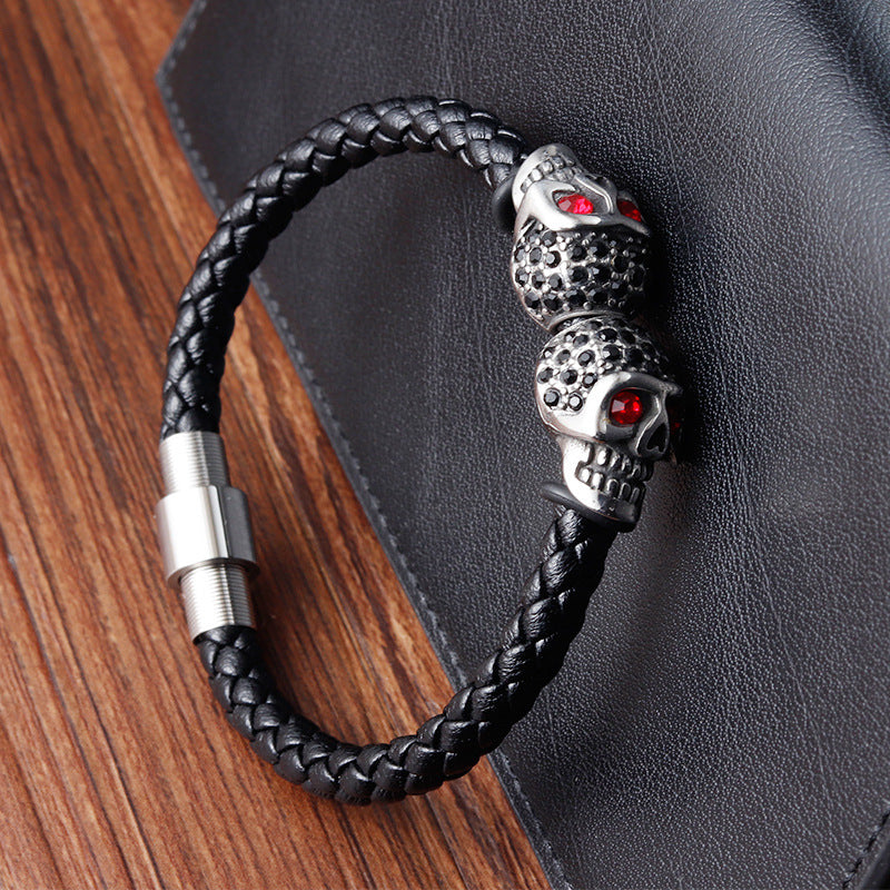 Punk Rock Braided Leather Cord Bracelet