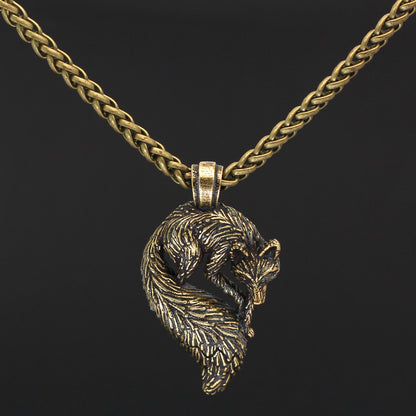 Personalized Animal Men's Fox Pendant Necklace