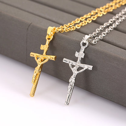 Cross Bone Carving Hip Hop Necklace