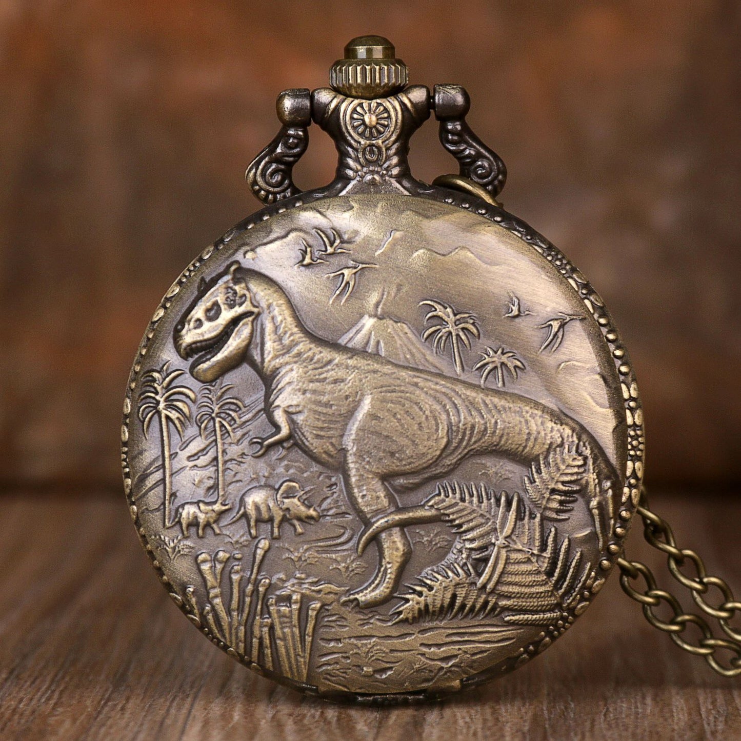 Animal Dinosaur Necklace Pocket Watch Souvenir
