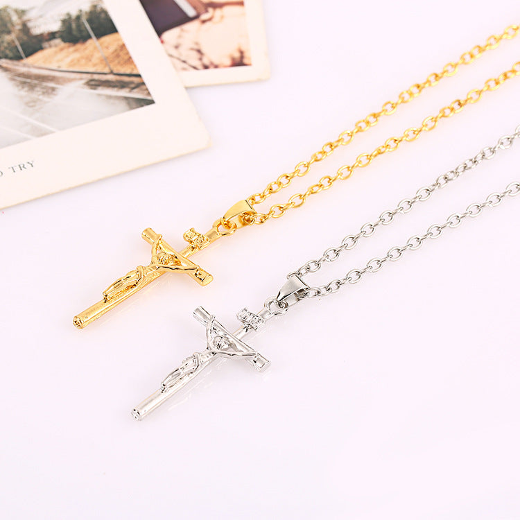 Cross Bone Carving Hip Hop Necklace