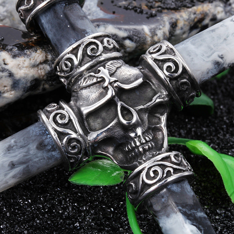 Vintage Fashion Men's Skull Cross Necklace