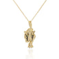 Hip Hop Tiger Leopard Lion Pendant Copper 18K Gold Zircon Animal Necklace