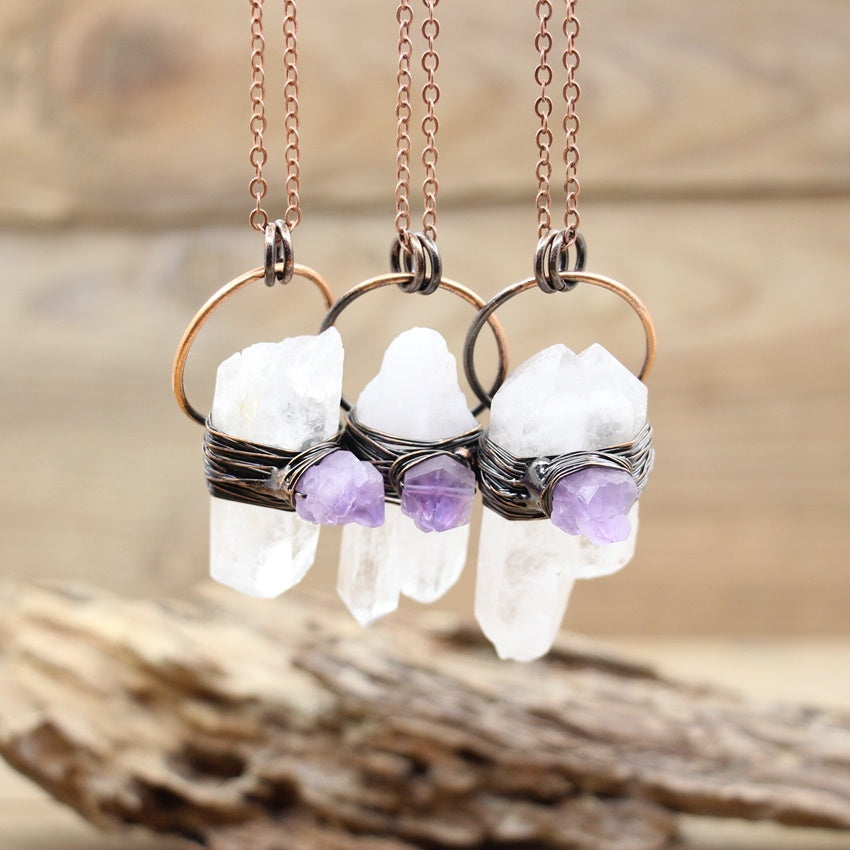 Rough Winding Cross Chain Necklace Pendant