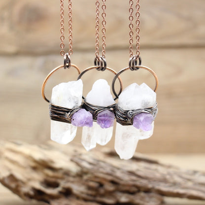 Rough Winding Cross Chain Necklace Pendant