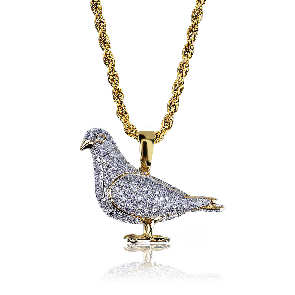 Micro Zirconia Two-color Hipster Animal Necklace