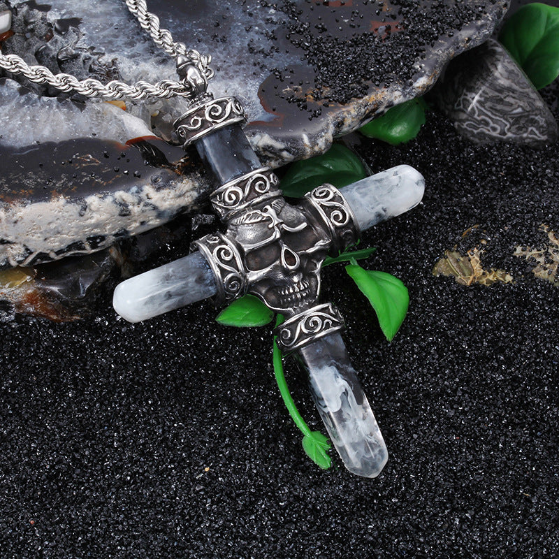 Vintage Fashion Men's Skull Cross Necklace