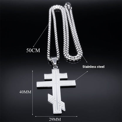 Russian Dongzheng Cross Necklace Ordinary Irregular