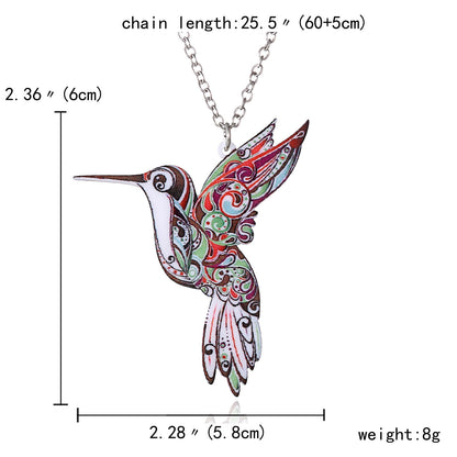 Animal Acrylic Thermal Transfer Necklace Fashion Wild Bird Necklace