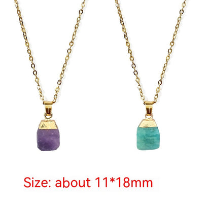 Cut Natural Necklace With Original Stone Pendant