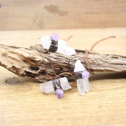 Rough Winding Cross Chain Necklace Pendant