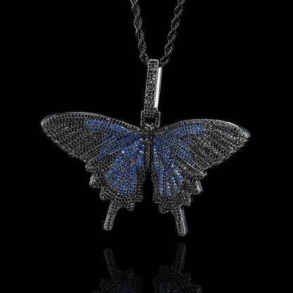 Hip Hop Large Butterfly Pendant Real Gold Electroplating Trendy Necklace