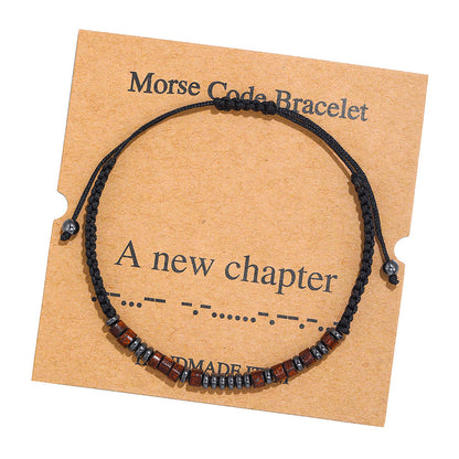 Morse Code Alphanumeric Couple Braided Bracelet