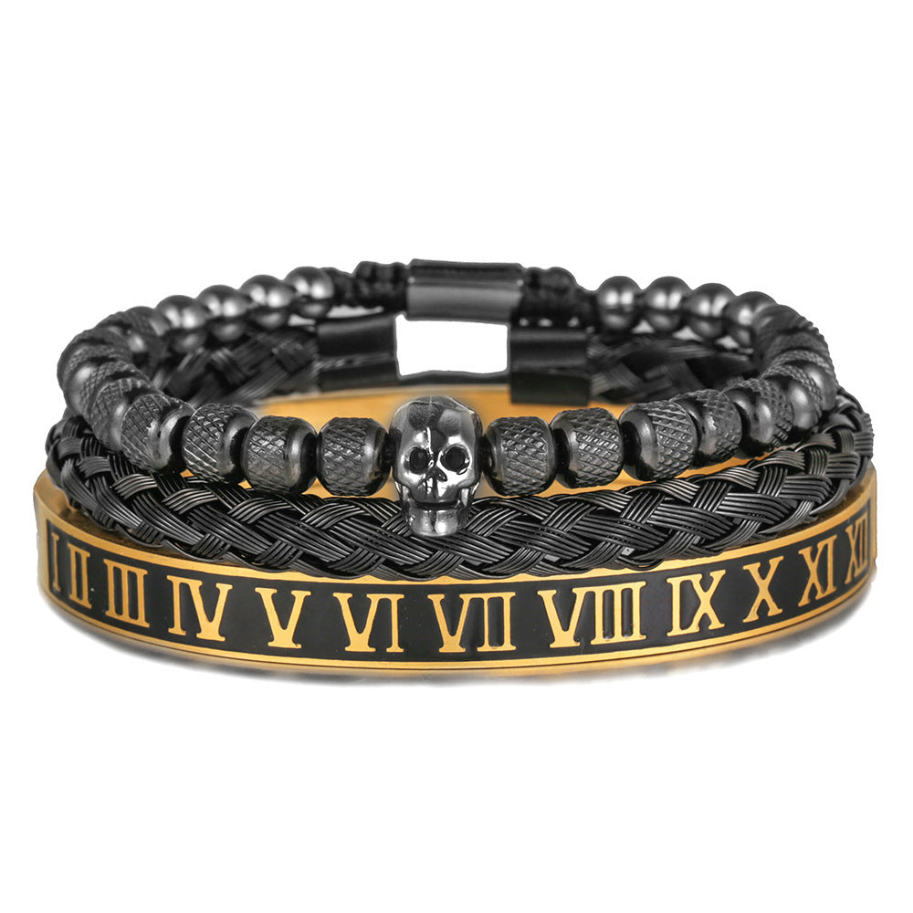 Vintage Zircon Skeleton Braided Bracelet